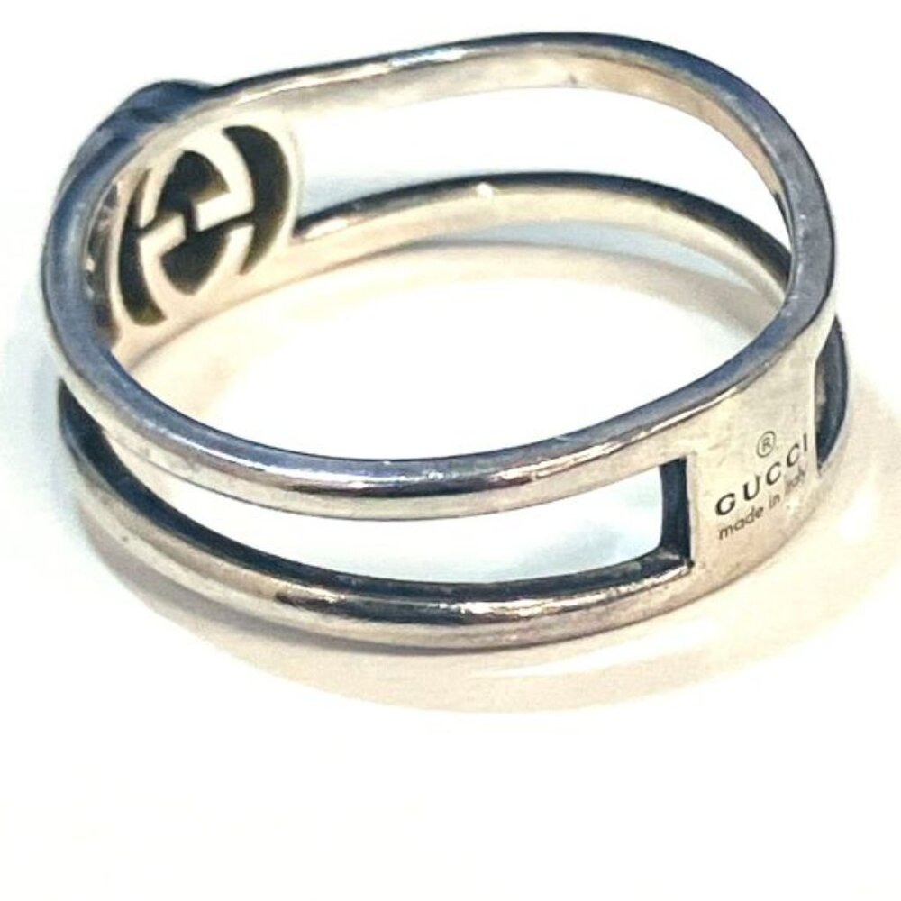 Gucci Interlocking Ring Silver 925 Size 12.5 Y2049 - Picture 5 of 7